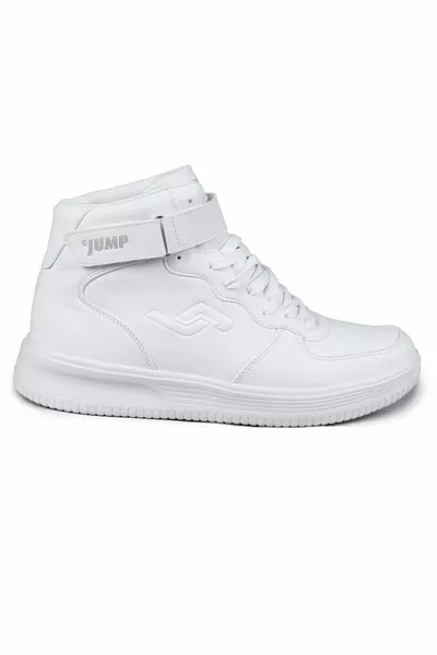 أبيض - أحذية رياضية غير رسمية مع الفيلكرو والأحذية مع حزام الكاحل.