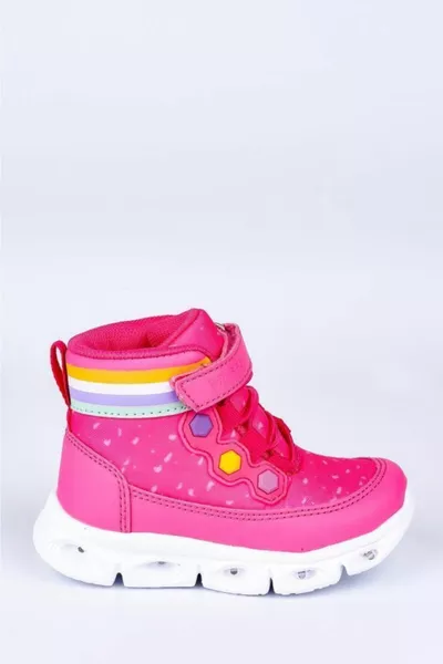 k. فوشيا أحذية الثلج الخفيفة للأطفال