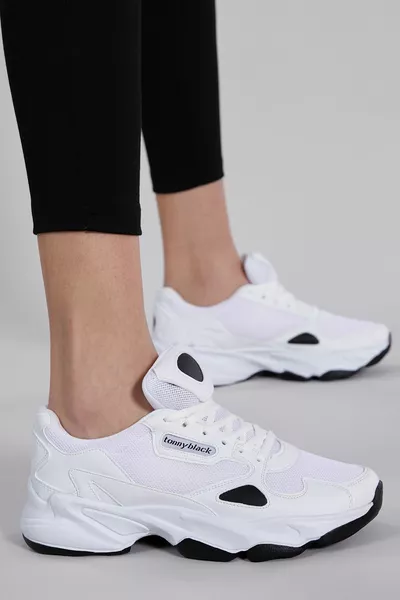 Unisexe Blanc Noir Baskets Zhr