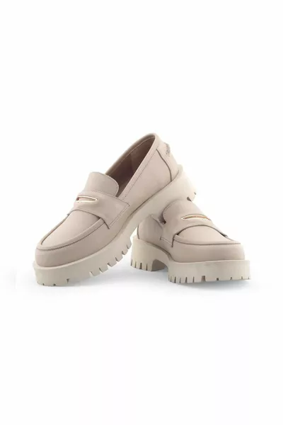 بيج جلد الراحة أحذية المتسكع