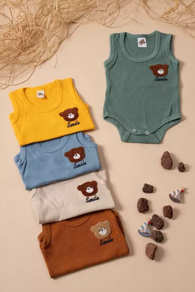 5pcs bébé athlète Body Sourire coloré à motifs Body