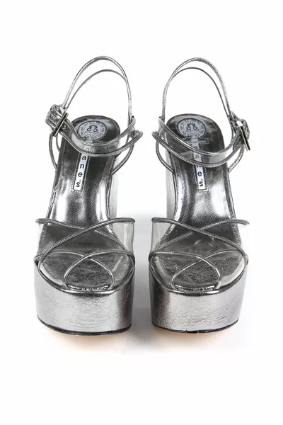 Прозрачная верхняя обувь с кожаной обивкой из бронзы