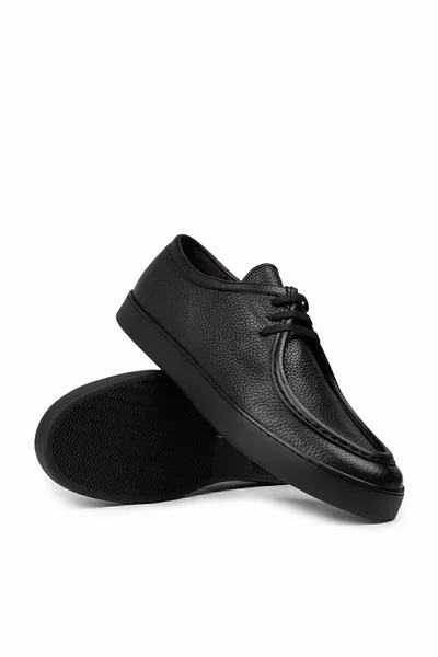 Genuine Leather Black Men's Casual Shoes