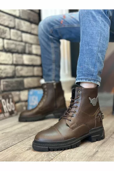  Eagle Brown Bottes Classic Sport Classic Half Ankle Boots pour hommes avec boucle à glissière