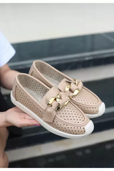  Балетки с гола кожа