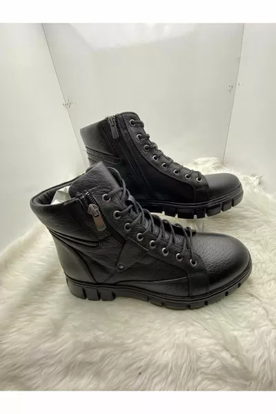 Genuine Leather Black Men's Postal Boots with Sport Sole ()