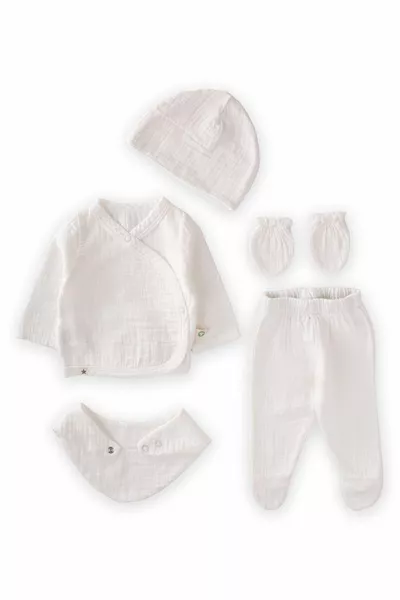 Organic Hospital Exit Baby Set 0-3 Monate Ecru