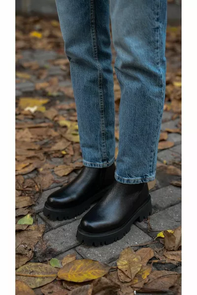 Lionel Black Genuine Leather Boots