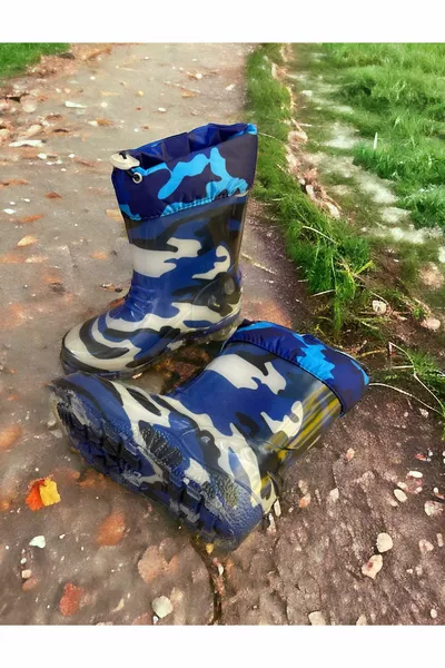 ПОЛАРЕНИ БОТУШИ ЗА СНЯГ И ДЪЖД ЗА МОМЧЕТА (COMAFAGE PATTERN)