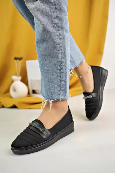 الكلاسيكية عارضة عارضة الباليه الشقق أحذية أمي AA الجلد الأسود