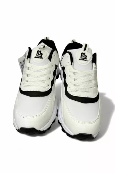Erkek Beyaz Yürüyüş Spor Bağcıklı Esnek Spor Ayakkabı