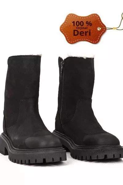 Women's Boots Hakki Leather Nubuck Shiny Boots Women's Boots Shoes -ZSIYAH