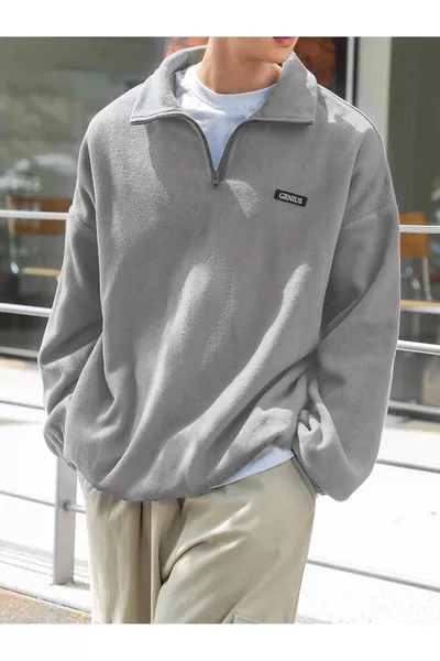 Men's Fleece Oversized Sweatshirt Fleece Sweatshirt