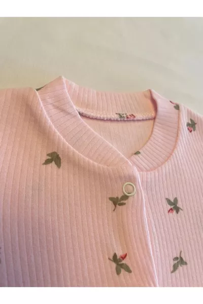 Enia Baby Meisjes Baby Rompertje met Drukknopen en Bloemenprint met Voetjes voor Pasgeborenen 0-3-6 Maanden