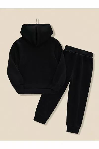 Leopard Heart Print Hooded Cotton Tracksuit Set Code: 