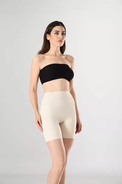  Женский корсет телесного цвета с лазерной резкой и штанинами