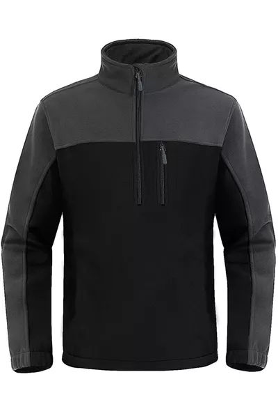 Pile da uomo con mezza cerniera e tasche