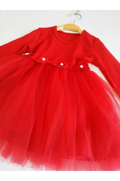 Meisjesjurk met tule en voering
