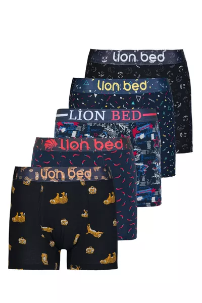 Men's Cotton Patterned Boxer Premium 5-Pack 