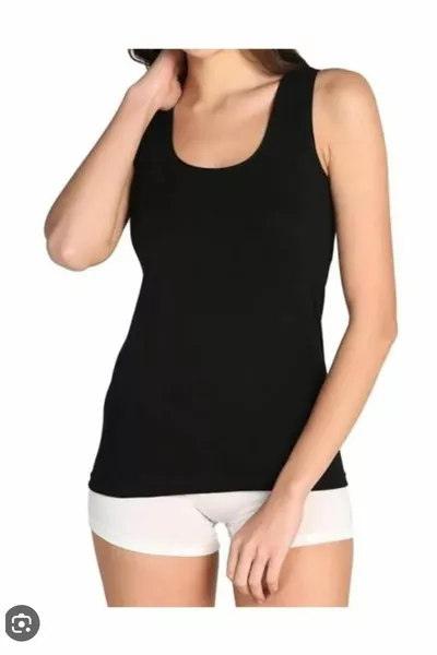 Canotta a spalline larghe nera di alta qualità con lycra, 1 pezzo