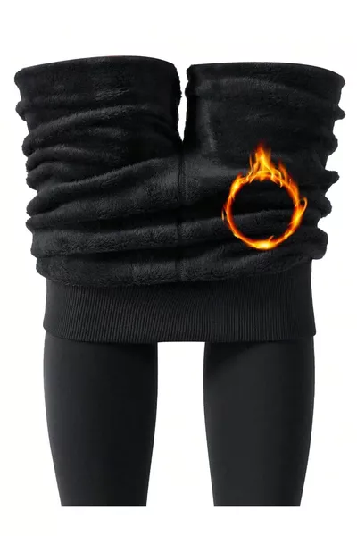 Rieti Chaussettes Collants Thermiques en Laine Tissée Douce et Chaude, Noir