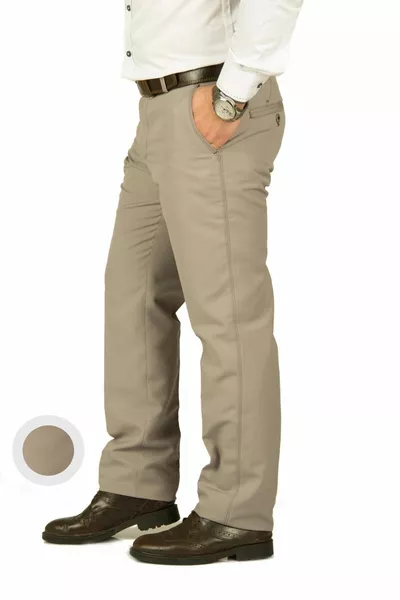 Herren Leinenhose für den Sommer mit steinfarbenem Aufnäher (1)