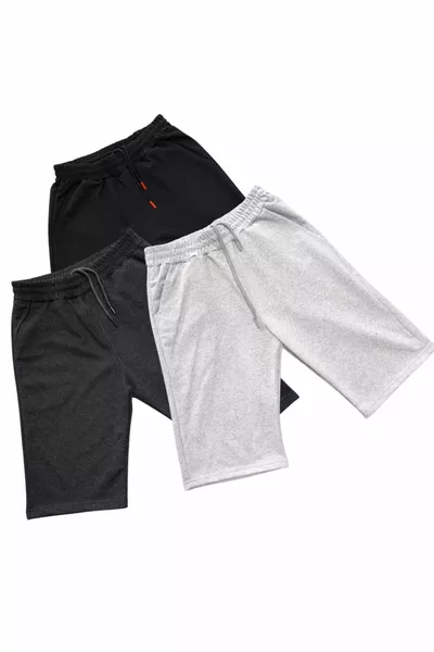 Lot de 3 shorts maxi en jersey à 2 fils, saisonniers, avec poches latérales, avantageux