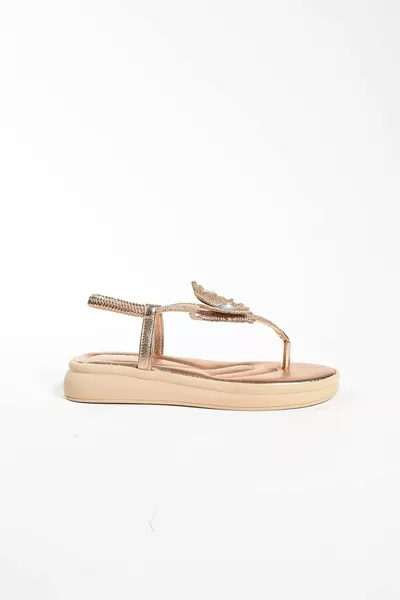 Dina Rose Stone Butterfly Detail Tongs pour femme