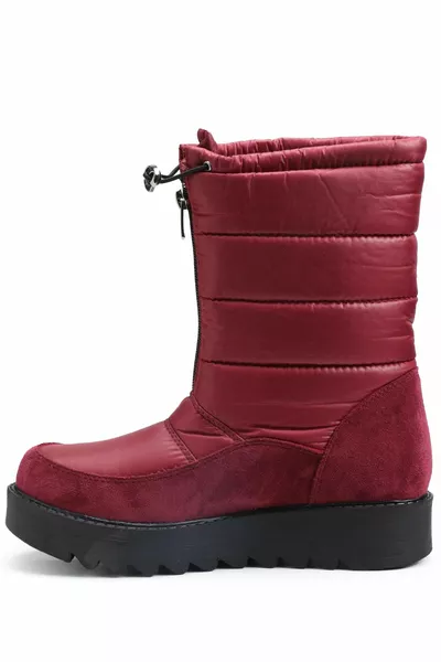Бордовые женские зимние сапоги