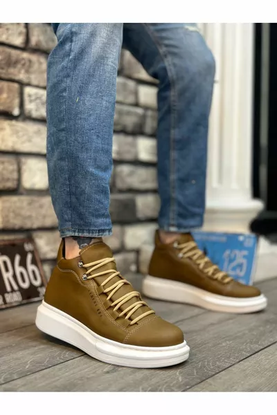  Bağcıklı Vizon Yüksek Taban Erkek Tarz Spor Bot
