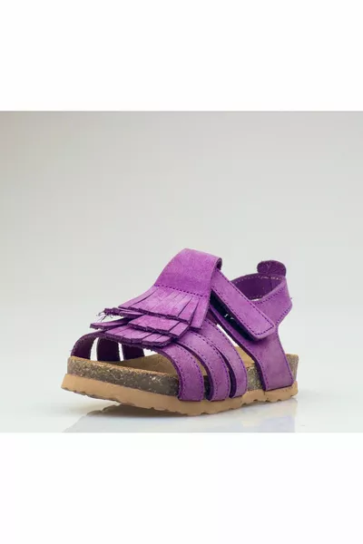 الفتيات الصنادل جلد طبيعي ، الصنادل الفيلكرو العظام