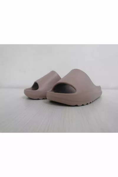 Dames Camel Color Slide Slippers Zomer Slippers Front Open Slippers Dikke Zool Slippers Zee Slippers