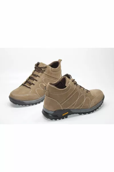 STIVALI INVERNALI DA TREKKING DA UOMO CON LACCI IN VERA PELLE CON LACCI COLOR SABBIA