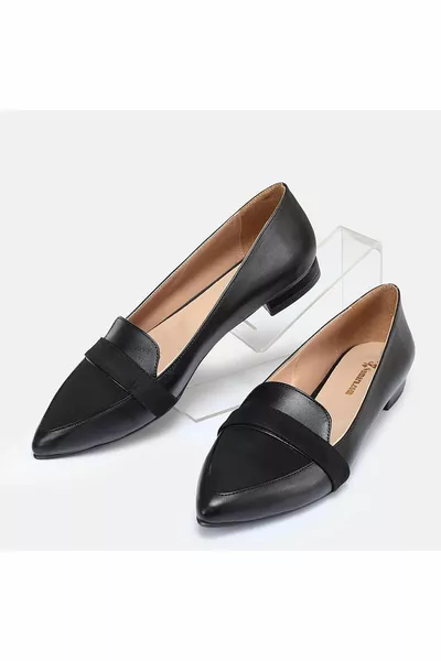 شقق باليه كبيرة الحجم أسود -أسود