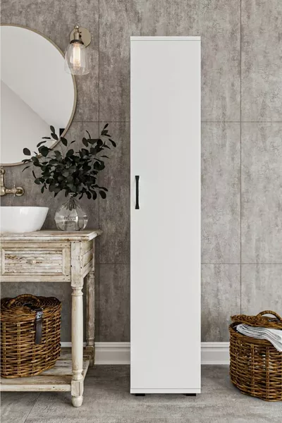 Badkamerkast Keukenkantoor Werkbestandenkast Enkele Deur 5 Vakjes Multifunctionele Kast