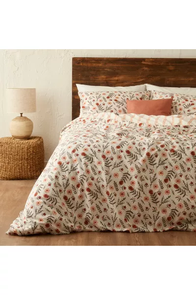 Florian Cotton Double Duvet Cover Set Brick ( CM)