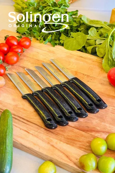 Комплект от 6 зъбчати ножа за плодове и зеленчуци