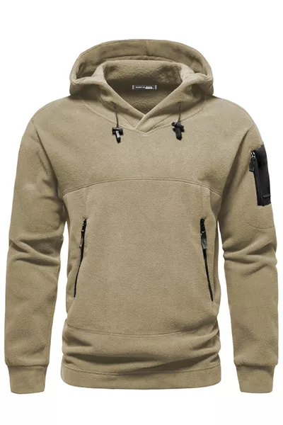 Herren Military Sport Warm Outdoor Kapuzen-Fleecejacke