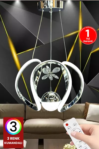 ثريا مجلس آريا بثلاثة ألوان مع جهاز تحكم عن بعد لغرفة المعيشة