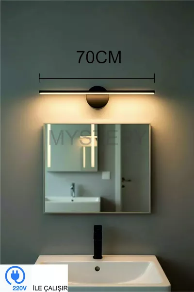 Черное зеркало для ванной, настенная картина, коридор, кафе, гостиничное освещение, светодиодный настенный светильник Flüt, дневной свет