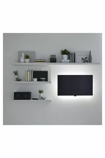 Wandrek, tv-rek woonkamerdecoratie 3-delig tv-rek * en 2 stuks *. Het product is van MDF.