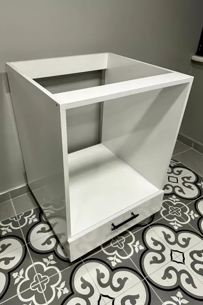 Built-in Cabinet Freestanding Built-in Module Cabinet Oven Stove Cabinet with Black Handle Adjustable