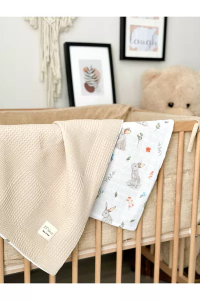 Двулицев муслинова бебешка завивка Муслинова бебешка завивка Бебешка завивка см