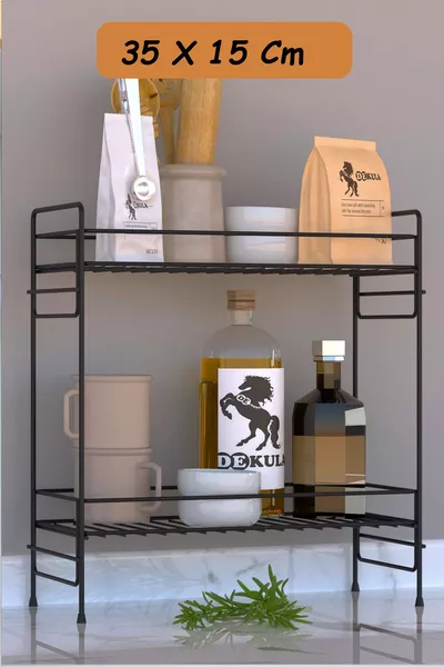 2-Tier Kitchen Shelf Bathroom Cabinet Multi-Purpose Organizer Spice Rack Countertop Shelf Organizer