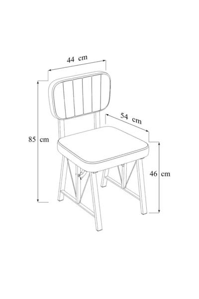 Hayat Series Kitchen Chair, Dining, Garden, Cafe, Modern Chair 2 Pieces - Anthracite