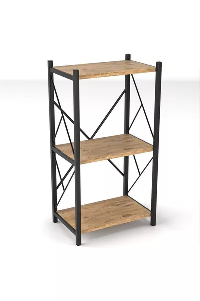 Libreria Singola Veni Metal, 3 Ripiani, Multifunzionale, Scaffale per Documenti e Libri, Scaffale per Ufficio o Soggiorno