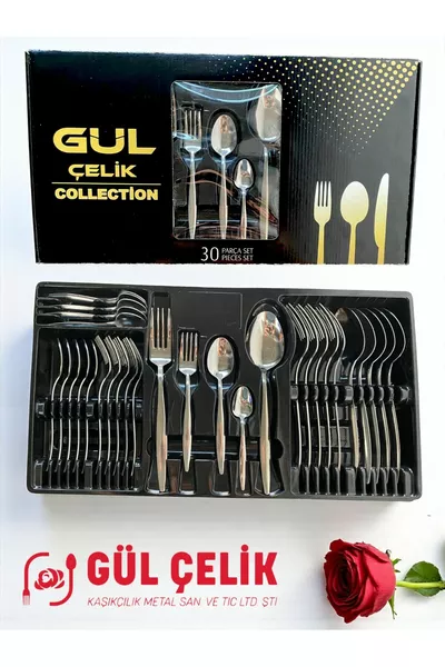 Комплект вилици и лъжици за 6 души,  части, остър модел (в кутия)