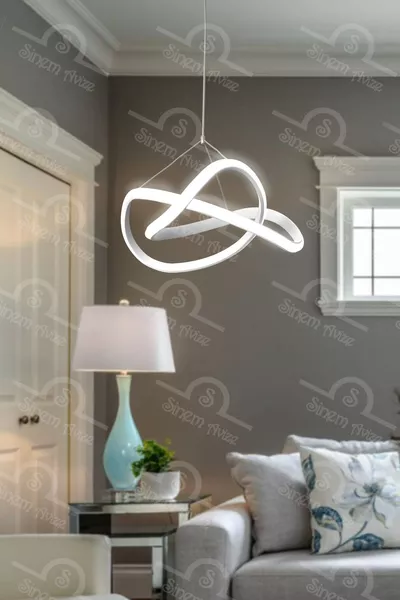 ثريا أبيض حديث أسطوري مع مصابيح LED قوية