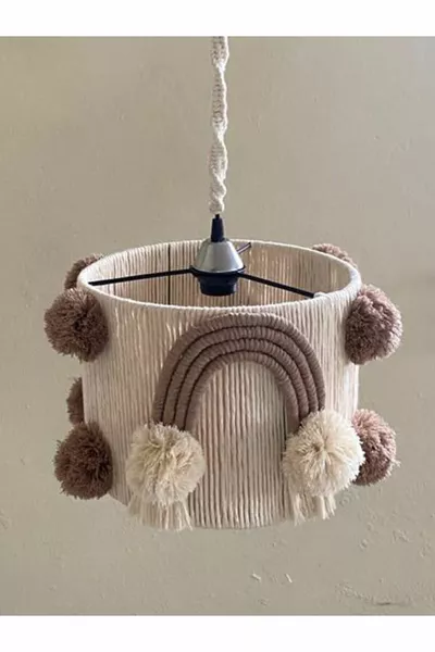 Suspension macramé à pompons