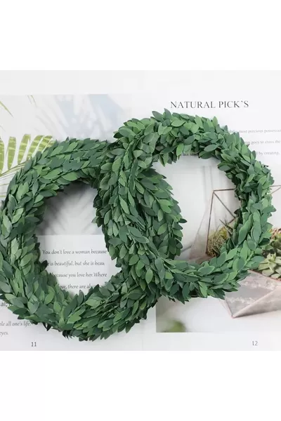  Meter Grüner Blätterdraht-Kletterpflanze Dekorativer Kranz - Flexibel und Haltbar, Für Innen- und Außendekoration